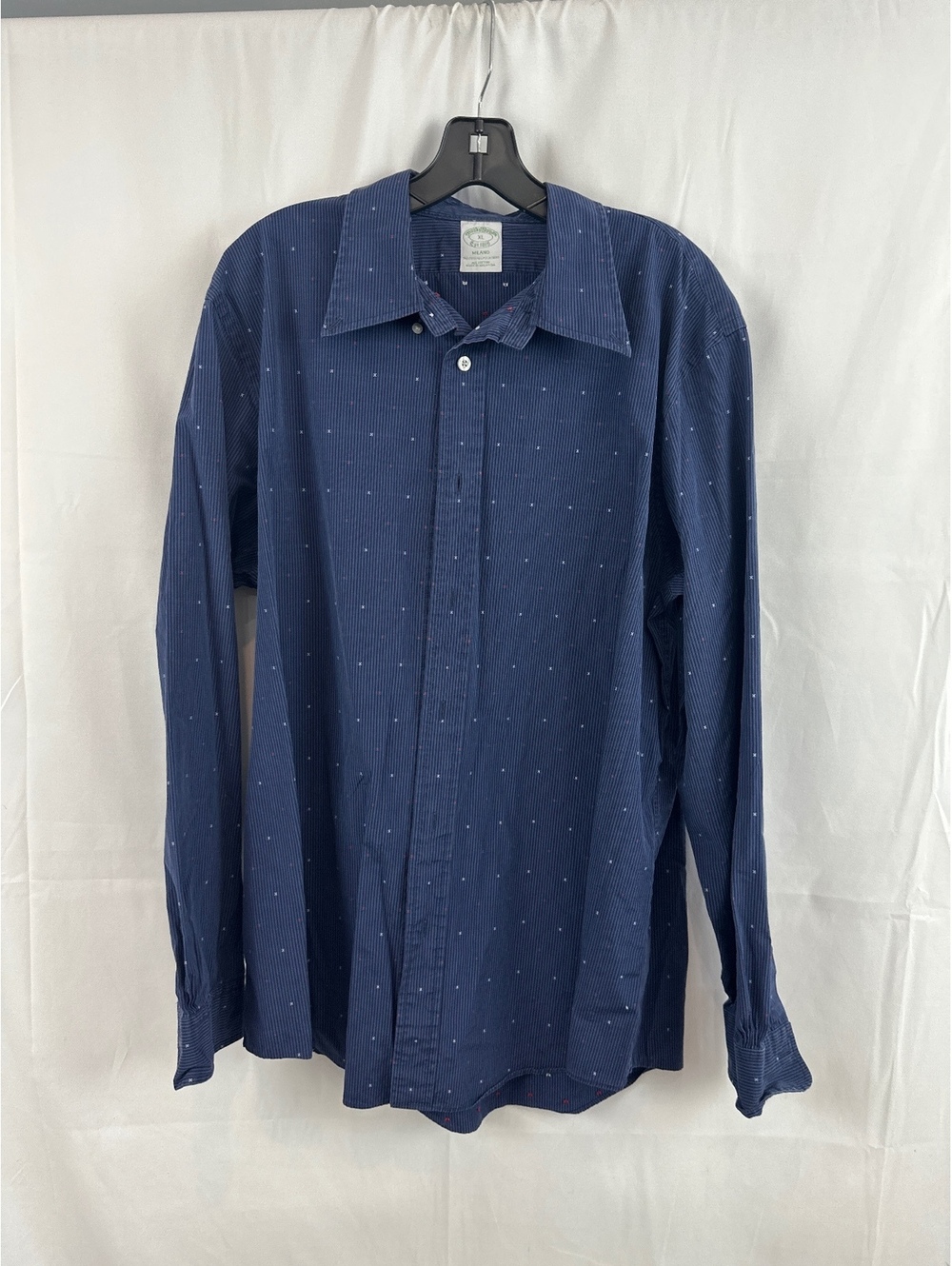 Brooks Brothers Milano XL Navy Blue Cotton Shirt